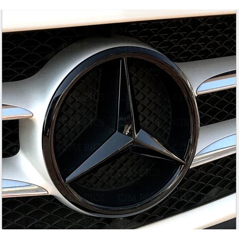 Eclairage Design – Cache-étoile de calandre avant Mercedes noir mat – Compatible Classe A W176, Classe C W205, GLA X156, CLA C117 – Adhésif 3M (1/3)