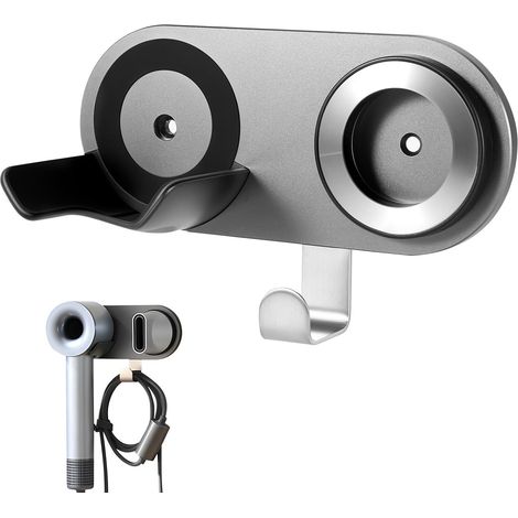 Soporte magnético de pared fabricado en aleación de aluminio, no requiere perforación, anillo magnético universal, baño (1/5)