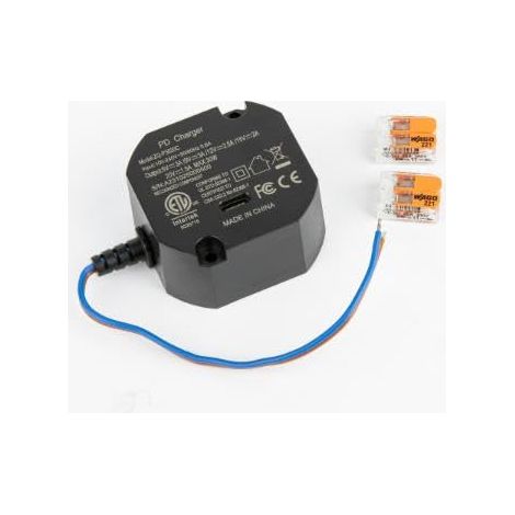 Bloc D'alimentation Encastré, 30w Bloc D'alimentation Usb Encastré, 100240v/Ac 50hz Input,5v/3a 9v/3a 12v/2.5a 15v/2a 20v/1.5a Output,Alimentation Encastrée Pour Les Tablettes Usb-C