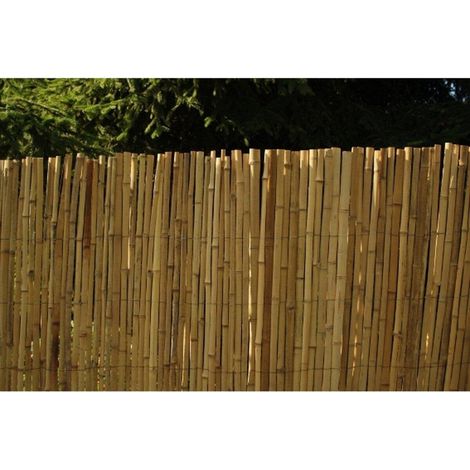 Canisse en bambou fendu 2m de haut – Brise vue naturel – Longueur 3m – Épaisseur 2mm – Pour occultation jardin – Ideal Garden