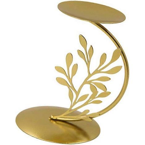 Élégant bougeoir rotatif doré pour bougie chauffe-plat, idéal pour une soirée. (1/5)