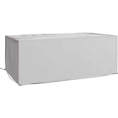 Outsunny Outdoor Garden Furniture Cover Waterproof, Anti-UV 600D Heavy Duty Oxford Fabric Patio Furniture Cover for Rectangular Sofa Table Set, Grey, 210 x 140 x 80 cm