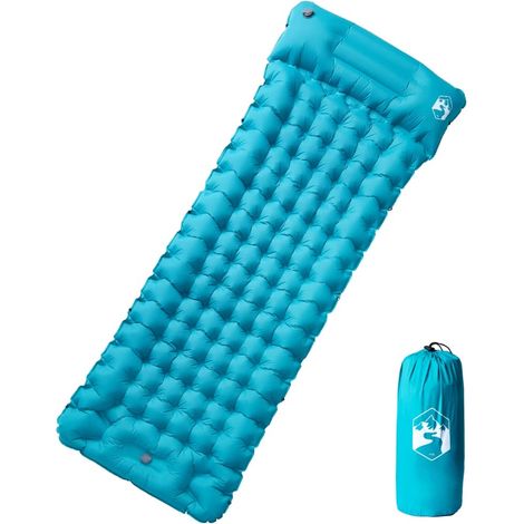 Selbstaufblasende Isomatte mit Kissen Blau