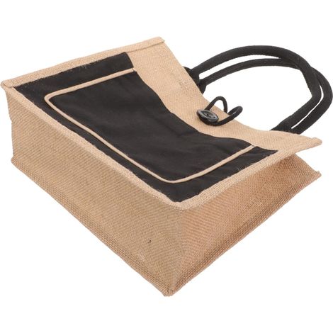 umweltfreundliche Jute Einkaufstasche mit Knopfverschluss