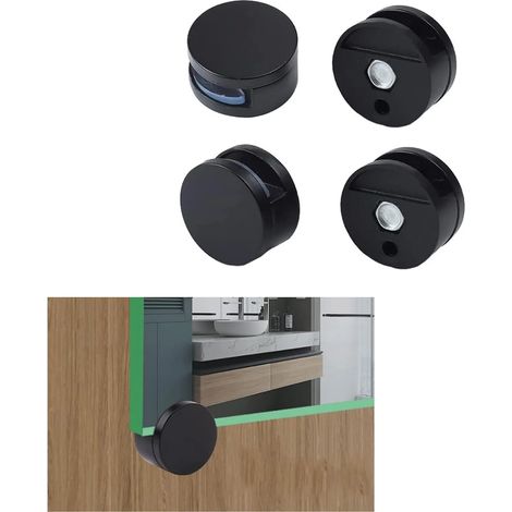 Clips pour verre, clips pour miroir, clips de fixation pour miroir, adaptés aux miroirs et au verre, lot de 4 (noir) (1/5)