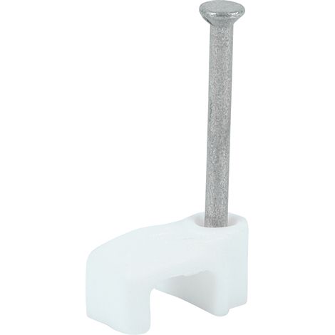 TIMCO Flat Cable Clips White - To fit 1.0mm
