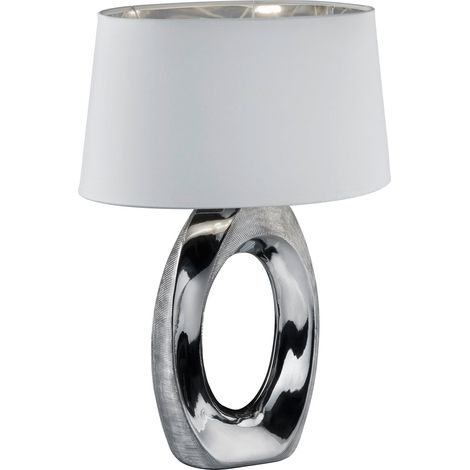 Lampada tavolo da Interno E27 in Ceramica Argento