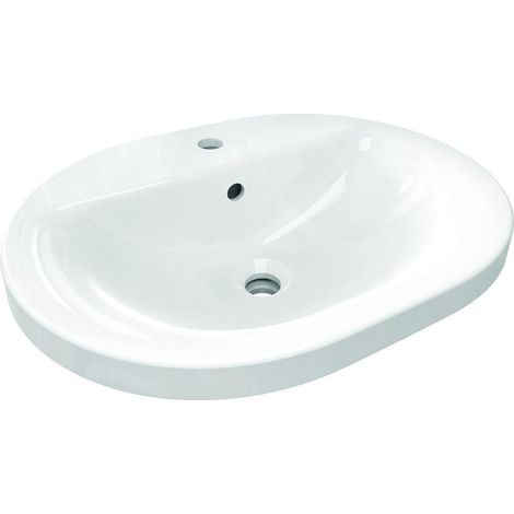 Ideal Standard Connect - Lavabo encastré, 550x430 mm, avec déversoir, 1 ouverture pour mitigeur, blanc E503901 (1/5)