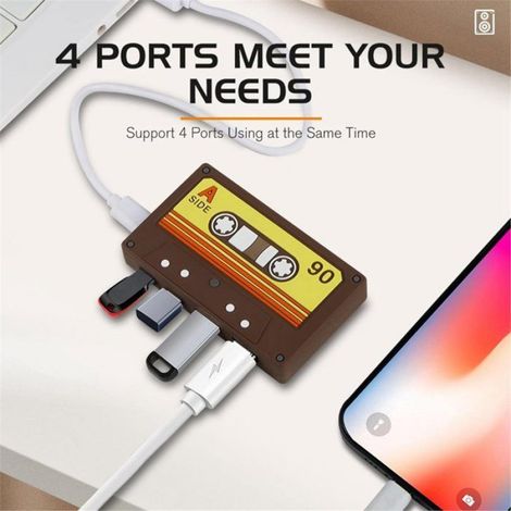 Station D'Accueil Multi-USB à 4 Ports avec Hub, Commutateur Réseau Haut Débit, Convertisseur Ethernet et Répartiteur USB Multiple (1/5)