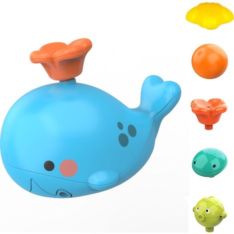 Baleine pulvérisateur jouet bain bébé électrique, pompe à eau piscine ensemble baignoire pour nouveau-nés enfants (1/5)