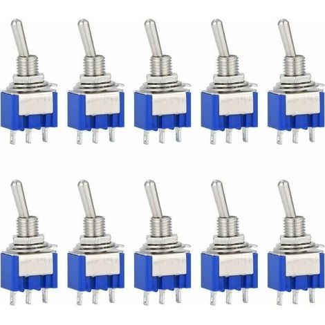 10pcs AC 125V 6A One-One 3-Pole Mini Rocker Switch with 2 Positions for Arduino Car Truck Boat Vehicle Switch MUMU (1/4)