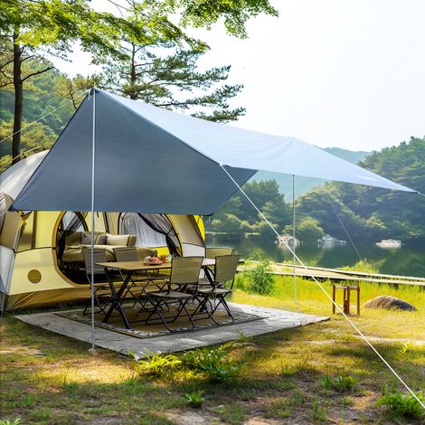Auvent portable 3x3m étanche camping plage, blanc