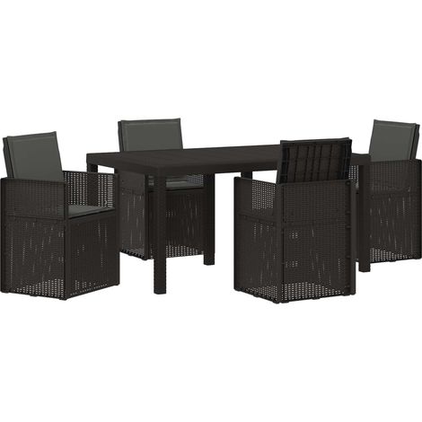 Set da Pranzo per Giardino con cuscino 5 pcs Antracite PP vidaXL (1/5)