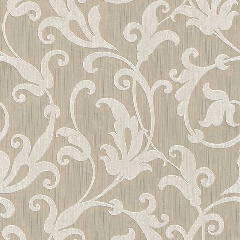BRICOFLOR Papier peint baroque Tapisserie baroque Papier peint intissé Beige / crème Gris - 10,05 x 0,53 m (1/5)