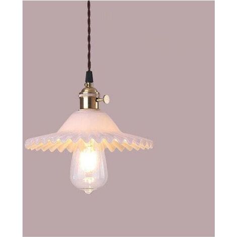 E27 Vintage Industrie-Glas-Pendelleuchte Retro-Deckenleuchte Retro-Glas-Pendelleuchten Industrie-Deckenleuchte Pendelleuchten Deckenleuchte (Weißes Glas ohne