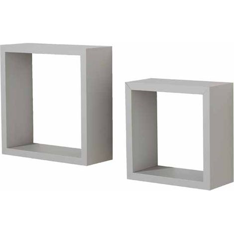 Set of 2 Wall Cubes - Light Grey