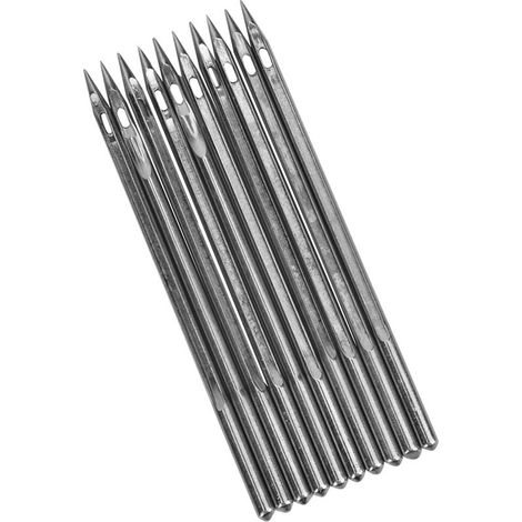 Lot de 10 aiguilles en acier inoxydable argenté pour machine à réparer chaussures (SL-26) (1/5)