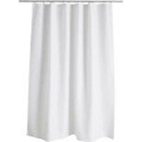 Nemo Rideau de douche PEVA en plastique souple 03 mm d'épaisseur 1350 x 1800 mm blanc opaque 9 trous de robinet sans anneaux sans tringle (1/2)