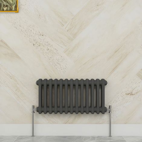 SKY Bathroom 300x605mm 2 Column Radiator Horizontal Anthracite Traditional Column Radiator