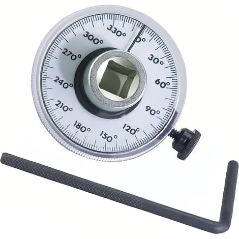1/2 Inch Drive Torque Angle Gauge, 360° Rotation Scale Precision Mechanical Torque Wrench Adapter with Adjustment Handle, Heavy Duty Automotive Tool for Car Repair & Maintenance (1/5)