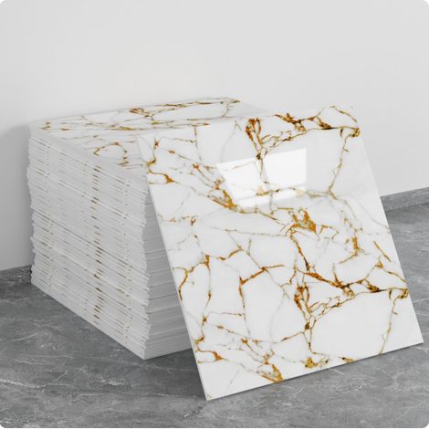 (10 Stück, 30×30 cm, Q104) Selbstklebende Wandaufkleber für Fliesen, Marmorstruktur, Wanddekoration, PET-Material, geeignet für Küchen, Badezimmer, Kamine und Waschküchen.