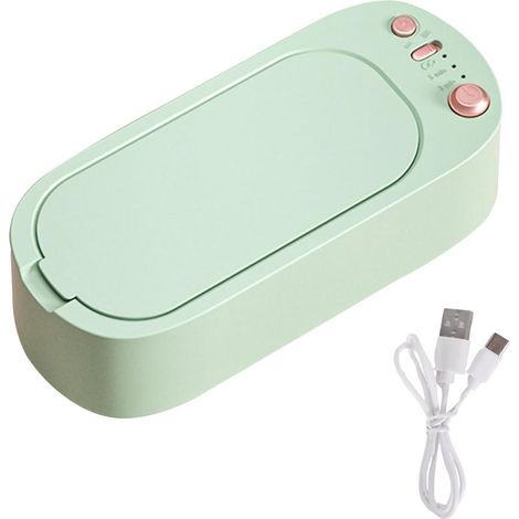 Nettoyeur à Ultrasons - Machine de Nettoyeur Bijoux à Ultrason avec 3 Réglages de Temps, Efficace Nettoyeur Ultrason pour Bijoux, Lunettes, Montres, Colliers Dentiers(Vert) (1/4)