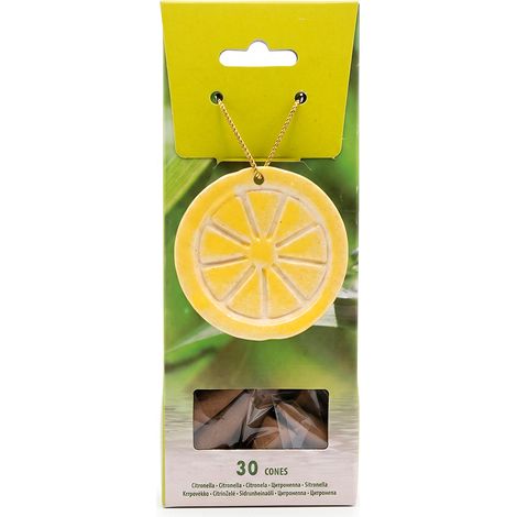 Cônes D'encens Citronnelle Avec Brûleur, 30 Unités