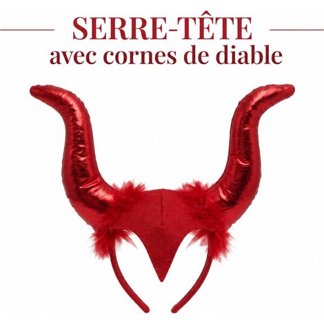 Serre-tête Halloween cornes de taureau rouges déguisement fête cosplay 21,9 × 16,3 × 14,6 cm 94 g – Livraison gratuite