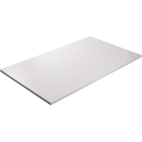 Plateau stratifié gris 138 x 68 cm pour bureau, table, table basse (1/4)