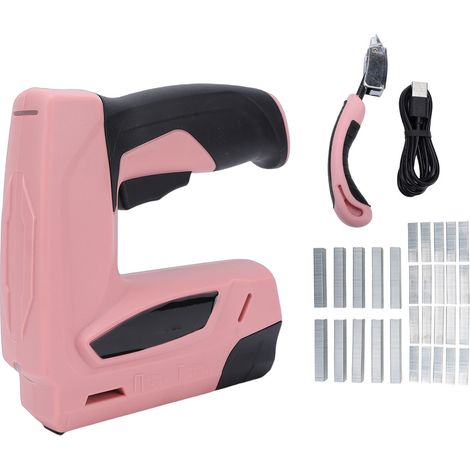 Agrafeuse Électrique Sans Fil Rechargeable Kit Cloueuse à Pointes avec 2000 Clous U/T pour Bricolage Menuiserie Intérieure Extérieure (1/5)