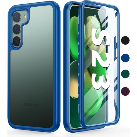 CUSTODIA CON CORNICE PER SAMSUNG GALAXY S23 5G BLU TRASPARENTE BUMPER (1/5)