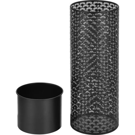 Set di 2 portapiante lotto vasi da fiori set coprivaso set fioriere vasi metallo diverse dimensioni nero 030005159