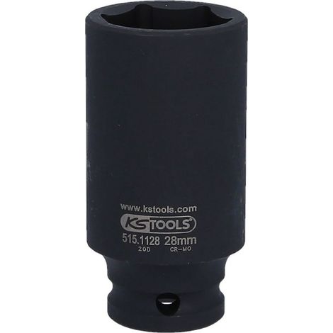 KS Tools 1/2" Sechskant-Kraft-Stecknuss, lang, 28mm - 515.1128