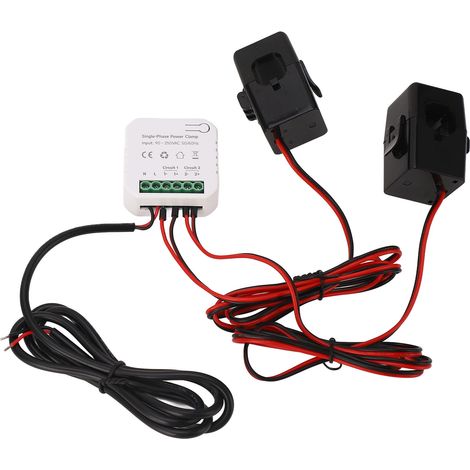Compteur d'énergie intelligent WIFI, électricité domestique, avec 2 transformateurs de courant à pince 120A, 90 à 250vac (1/5)