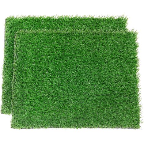 Tapis Chien - Lot de 2 - Gazon Artificiel - Drainage Rapide - Balcon et Intérieur - 46x35 cm (1/5)