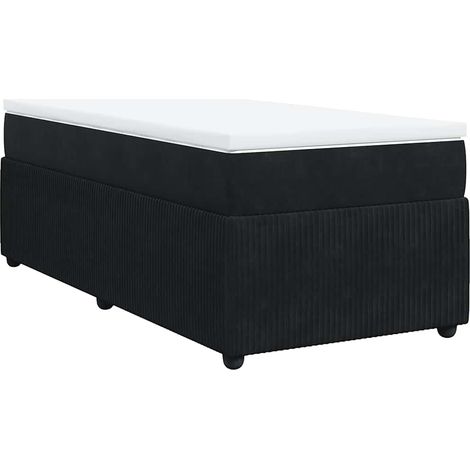Maison Exclusive - Cama box spring con colchón terciopelo negro 1 (1/5)