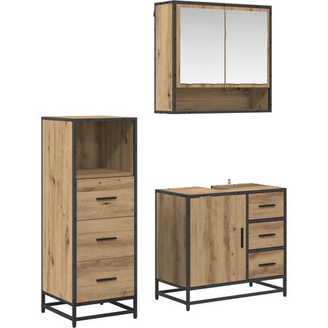 Maison Exclusive - Badezimmermöbel-Set mit Regal 3 pcs Artisan-Ei