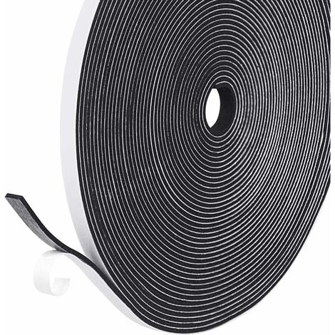 Tira adhesiva antioxidante para aislamiento de puertas, ventanas y entradas. Junta de goma multiusos, resistente al viento, antirruido y anticolisión para muebles y paredes (6 mm x 1,5 mm, 10 m). (1/5)