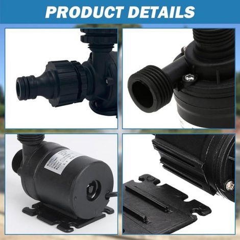 Pompe Eau 12V 800L/h 5m, Submersible Sans Balais Fontaine Bassin, Solaire (1/5)