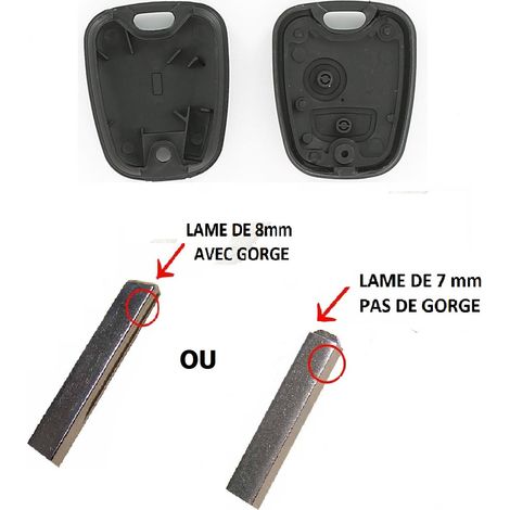 COQUE CLE ADAPTABLE POUR PEUGEOT 2 BOUTONS LAME FRAISEE KEYSKAR (1/2)