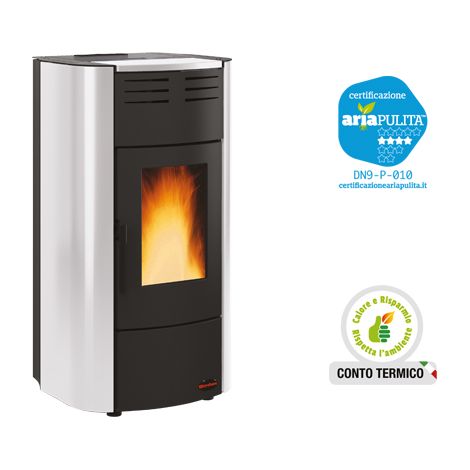 Termostufa a pellet Raffaella Idro H15 grigio luce - NORDICA EXTRAFLAME (1/4)
