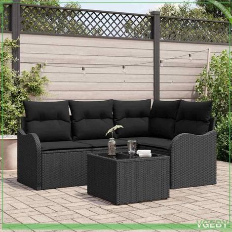 Ensemble de canapé de jardin - FAFEICY - Modulaire - Beige - Polyrotin - Rangement intégré (1/5)