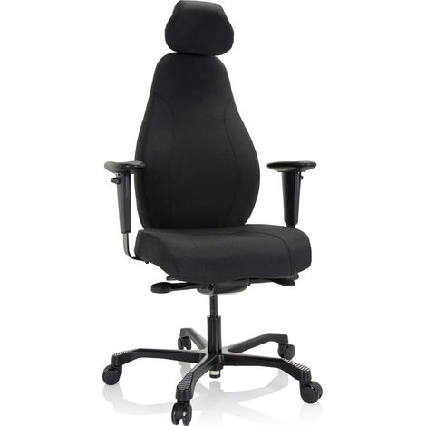 Fauteuil de Direction RESISTIO XXL Tissu Chaise de Bureau Ergonomique, Charge maximale 200 kg, Utilisation 24h, Noir (1/5)