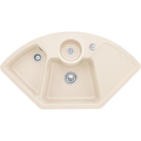 VB Eckspüle Solo Eck 1075x600mm Rechteck Ivory CeramicPlus (1/5)