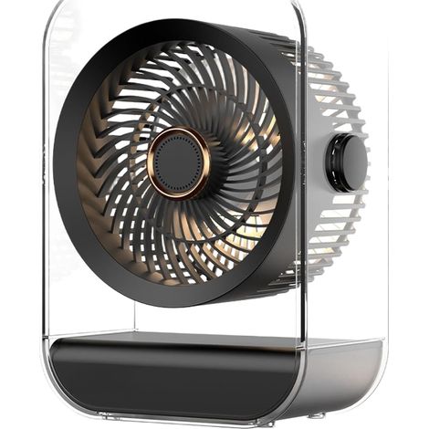 Ventilateur de bureau rechargeable par USB avec lumière LED (1/4)
