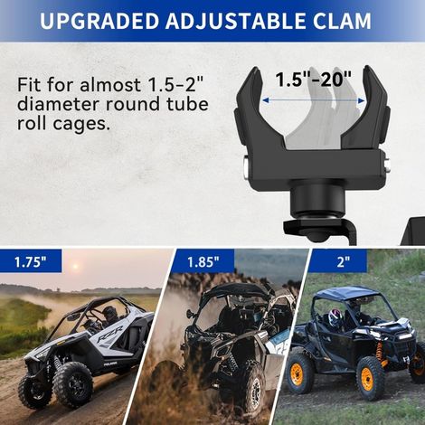 Universeller UTV/ATV-Rückspiegel (1,75–2 Zoll), Polaris RZR Geländefahrzeug-Mittelspiegel (1/4)
