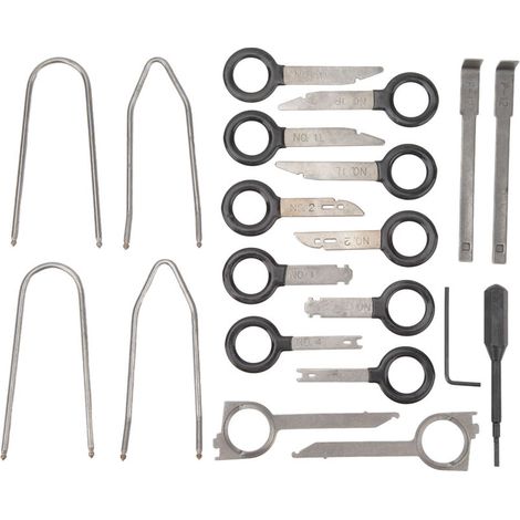Kit d'outils de démontage d'autoradio 20 pièces Kit de clé de retrait de lecteur CD stéréo universel en acier ergonomique pour voitures camions (1/5)