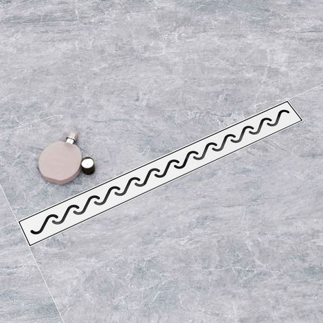 AICA Caniveau de Douche Italienne Acier Inoxydable,Caniveau de Sol à l'italienne Grille , Siphon de douche à carreler, Avec filtre anti-odeurs et anti-poils, B-100 (1/5)
