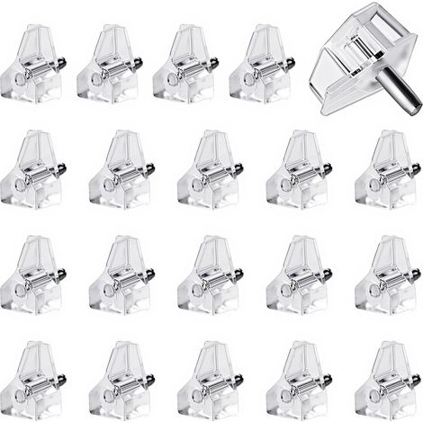 20pcs 1/8 Inch (3mm) Shelf Support Pegs, Clear Plastic Shelf Pins for Small 3mm Holes Only, Cabinet Shelfs Peg for Shelves, Support Pegs for Bookshelf, Kitchen Cabinet and More (1/5)