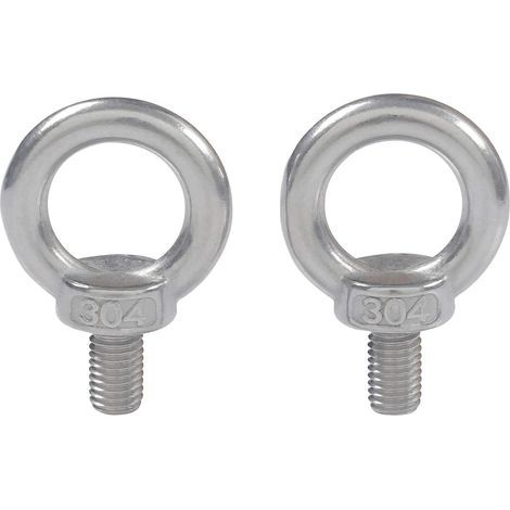 Anneau De Levage 304 Acier Inoxydable Filetage Mâle Boulon À Oeil M10X18 Boulon Vis Machines Épaule Levage de Poids Marin Boulons 2 PCS (1/5)